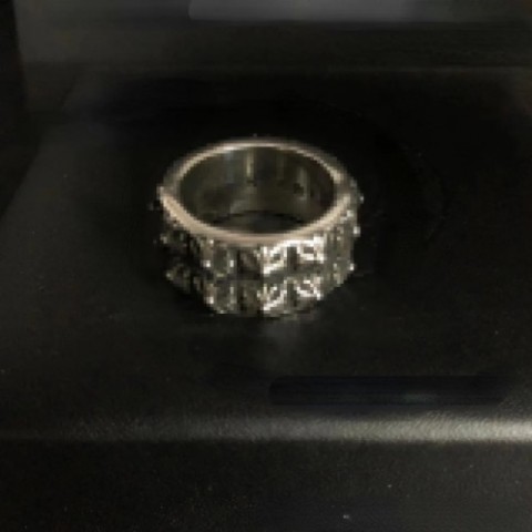 Chromed Designer Cross Band Ring 18K Gold Plated for Women