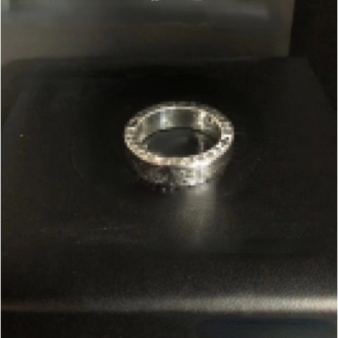Chromed Designer Cross Band Ring 18K Gold Plated for Women