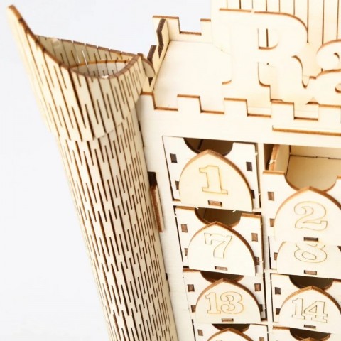 Elegant MDF Eid Ramadan Advent Calendar with 30 Drawers - Beige dh911125171
