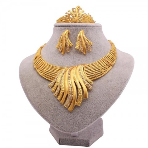 Dubai Style 18K Gold Plated Women's Jewelry Set