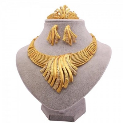 Dubai Style 18K Gold Plated Women's Jewelry Set