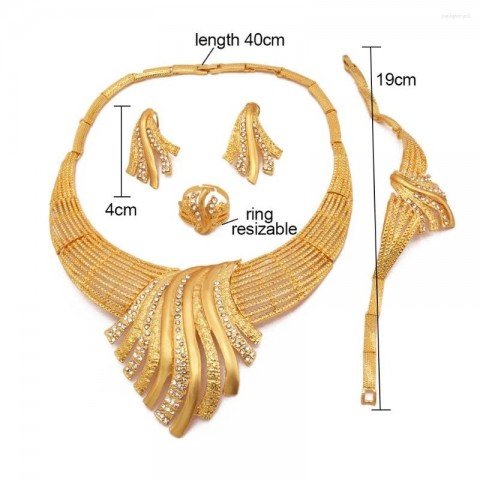 Dubai Style 18K Gold Plated Women's Jewelry Set