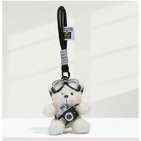 Cute Plush Camera Bear Keychain for Boys - H250210
