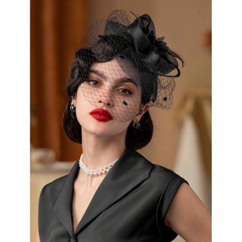 Fascinating Women's Wedding Headband with Flowers and Feathers