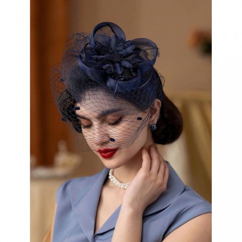 Fascinating Women's Wedding Headband with Flowers and Feathers