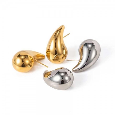 Copper Water Droplet Stud Earrings for Women - Vintage Style High-Quality Fashion Jewelry Gift