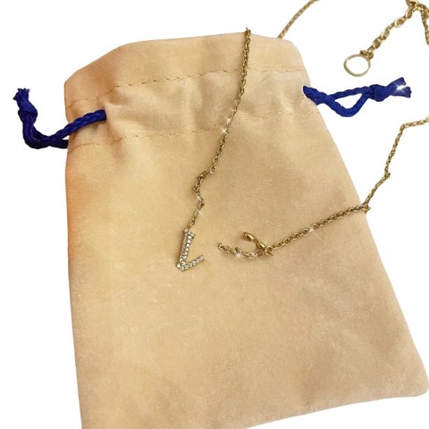 Luxury 18K Gold Plated Pendant Necklace with Letters Charm for Women