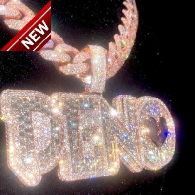 Deno Customizable Pendant Necklaces with Moissanite, 925 Silver, 18k Gold Diamond CZ, Unisex