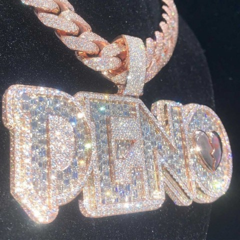 Deno Customizable Pendant Necklaces with Moissanite, 925 Silver, 18k Gold Diamond CZ, Unisex