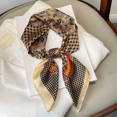 Simulated Silk Paisley Print Small Square Scarf for Women Q250107
