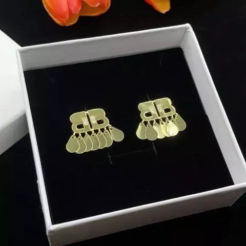 B Fashion Love Gold Plated Letter Stud Earrings for Women