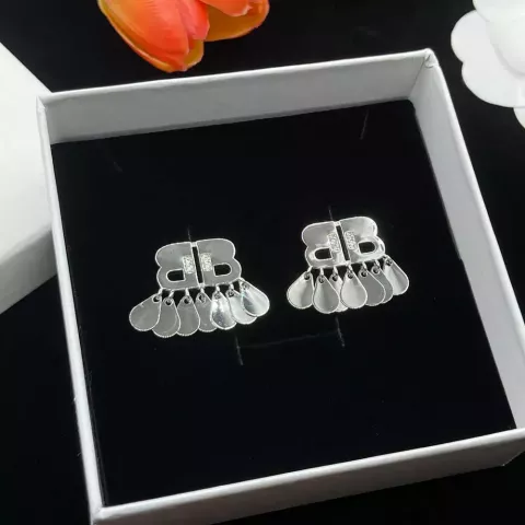 B Fashion Love Gold Plated Letter Stud Earrings for Women