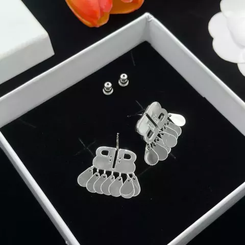 B Fashion Love Gold Plated Letter Stud Earrings for Women
