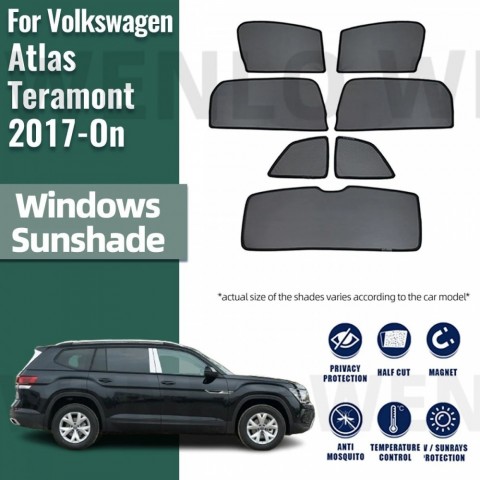 Volkswagen Atlas Teramont 2017-2023 UV Protection Magnetic Car Sun Shades