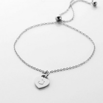 Chic Gold Custom Heart Pendants Charm Bracelet for Women