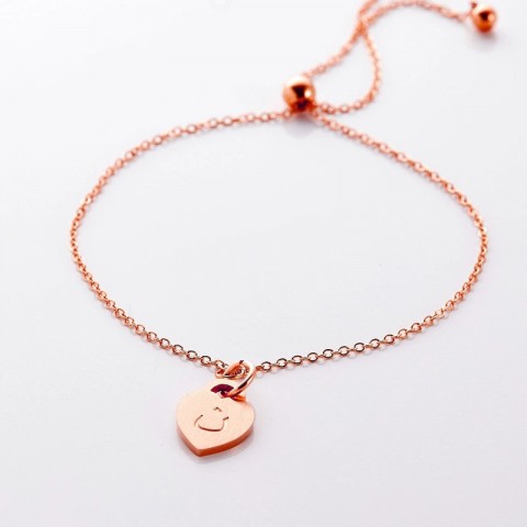 Chic Gold Custom Heart Pendants Charm Bracelet for Women