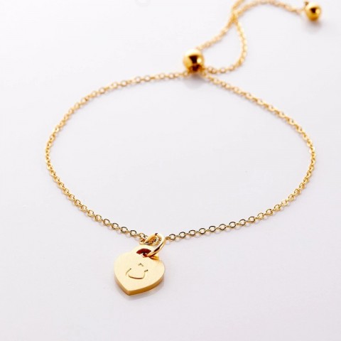 Chic Gold Custom Heart Pendants Charm Bracelet for Women