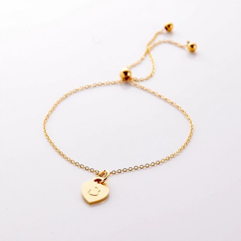Chic Gold Custom Heart Pendants Charm Bracelet for Women
