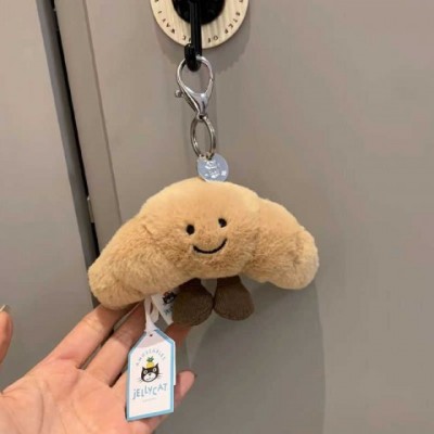 Cute Cartoon PU Keychains for Women with Copper Carabiner
