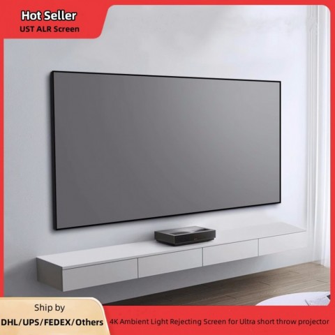 2024 ALR Projection Screen CLR PET Black Crystal Frame 100" 120" UST Projector