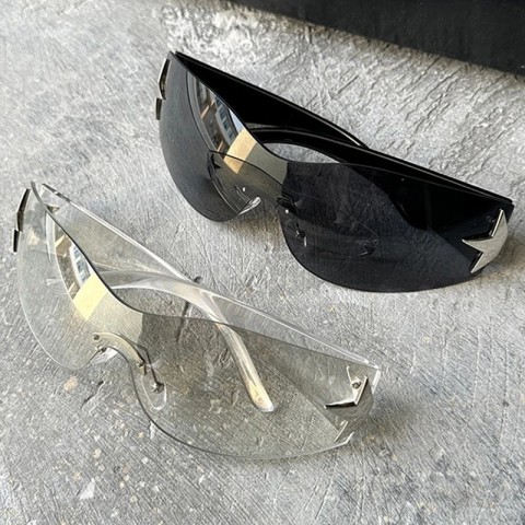 YK2 Punk Rimless Sunglasses for Women UV400 Protection