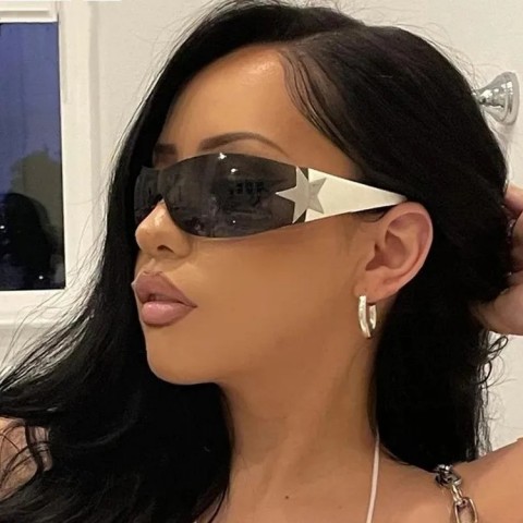 YK2 Punk Rimless Sunglasses for Women UV400 Protection