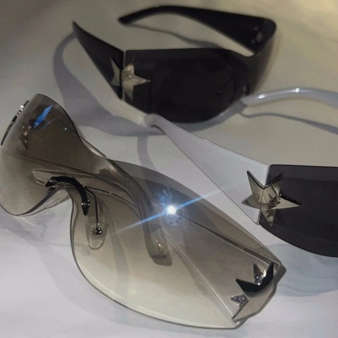 YK2 Punk Rimless Sunglasses for Women UV400 Protection
