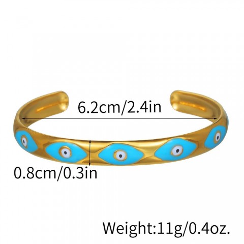 ZJ8974 Unisex Vintage Enamel Open Cuff Bangle