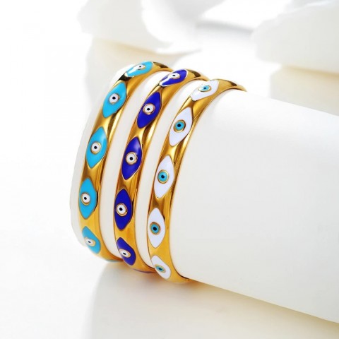 ZJ8974 Unisex Vintage Enamel Open Cuff Bangle
