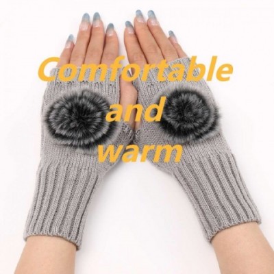 Short Winter Women's Acrylic Finger Gloves for Warmth