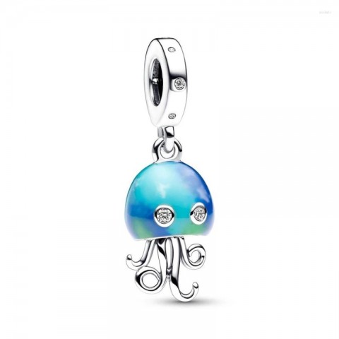Color-Changing Jellyfish & Butterfly Charm Beads for Women's Sterling Silver Bracelet