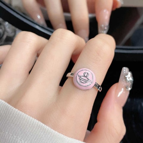 Barbie Inspired Couple Heart Rings with Pink Ruby for Women