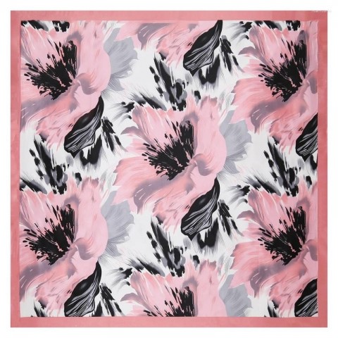 Floral Printed Satin Silk Scarf for Women, Multifunctional Spring Summer Hijab 90x90cm