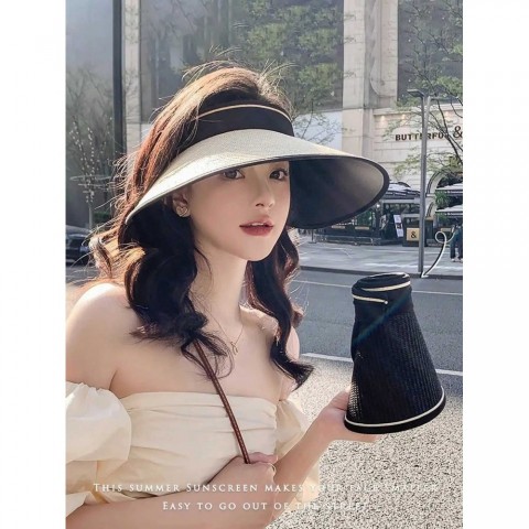 Comfortable Women's Summer UV Protection Foldable Sun Hat T250407