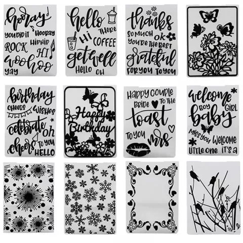 New Arrival Plastic Embossing Folders for Crafting Scrapbooks & Holiday Decor