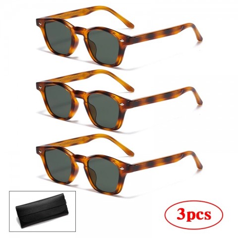 High-Quality TR90 3-Piece Retro Sunglasses Set for Men and Women