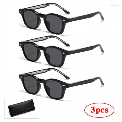 High-Quality TR90 3-Piece Retro Sunglasses Set for Men and Women