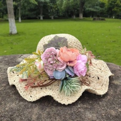 French Retro Summer Straw Bag & Beach Hat Set for Women & Girls