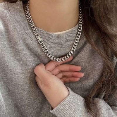 Unisex Titanium Steel Cuban Chain Necklace