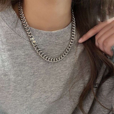 Unisex Titanium Steel Cuban Chain Necklace