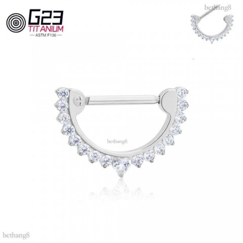 Est 14G Implant Grade Nipple Piercing for Women, ASTM 36, Perforated Clique Septum Nose Ear Ring