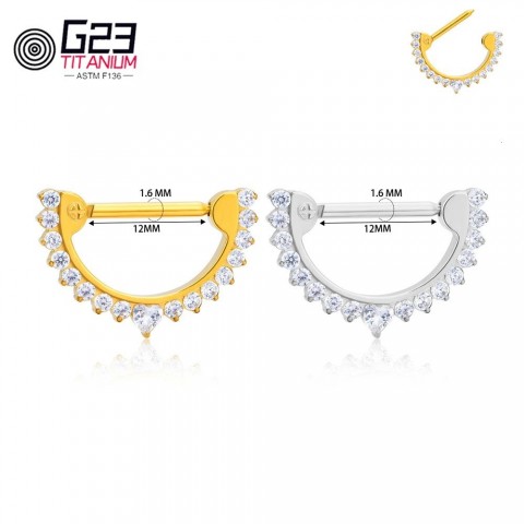 Est 14G Implant Grade Nipple Piercing for Women, ASTM 36, Perforated Clique Septum Nose Ear Ring