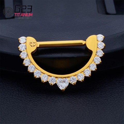 Est 14G Implant Grade Nipple Piercing for Women, ASTM 36, Perforated Clique Septum Nose Ear Ring