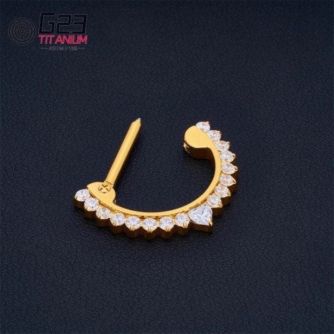 Est 14G Implant Grade Nipple Piercing for Women, ASTM 36, Perforated Clique Septum Nose Ear Ring