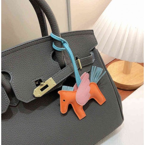Cute Leather Angel Pony Keychain, Unisex Copper Plated Pendant, T220909