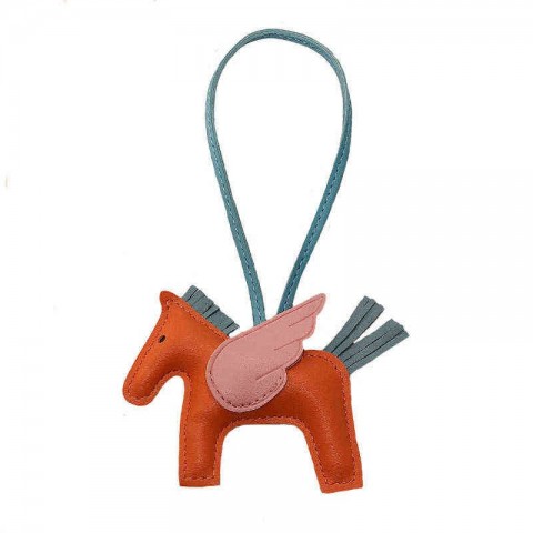 Cute Leather Angel Pony Keychain, Unisex Copper Plated Pendant, T220909
