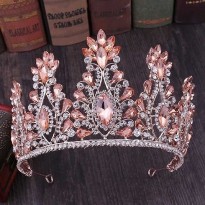 Baroque Rose Gold Crystal Tiaras & Hair Accessories for Women - H241205