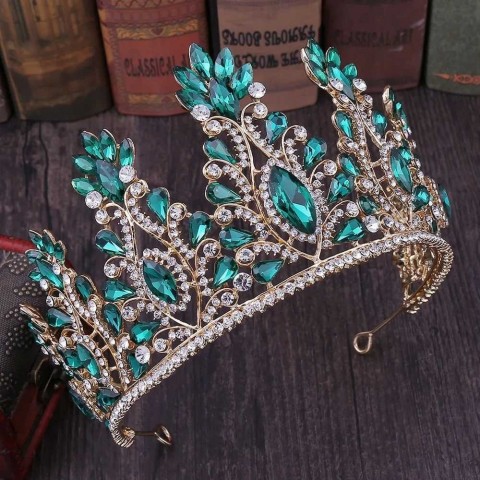 Baroque Rose Gold Crystal Tiaras & Hair Accessories for Women - H241205
