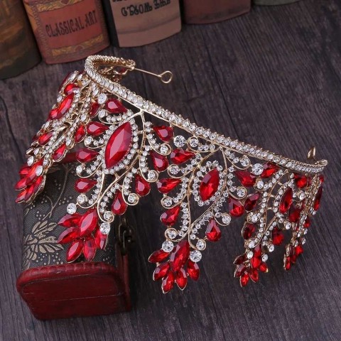 Baroque Rose Gold Crystal Tiaras & Hair Accessories for Women - H241205