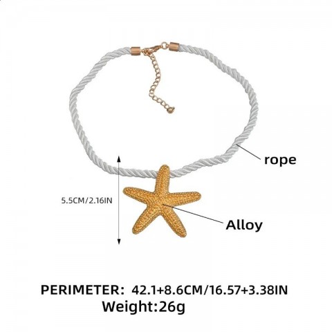 Thick Stainless Steel Starfish Pendant Necklace for Women Trendy Summer Party Jewelry 240723
